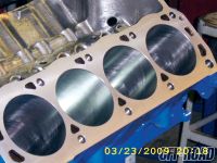 V8 Engine Block after Ball Hone Cylinder Honing process